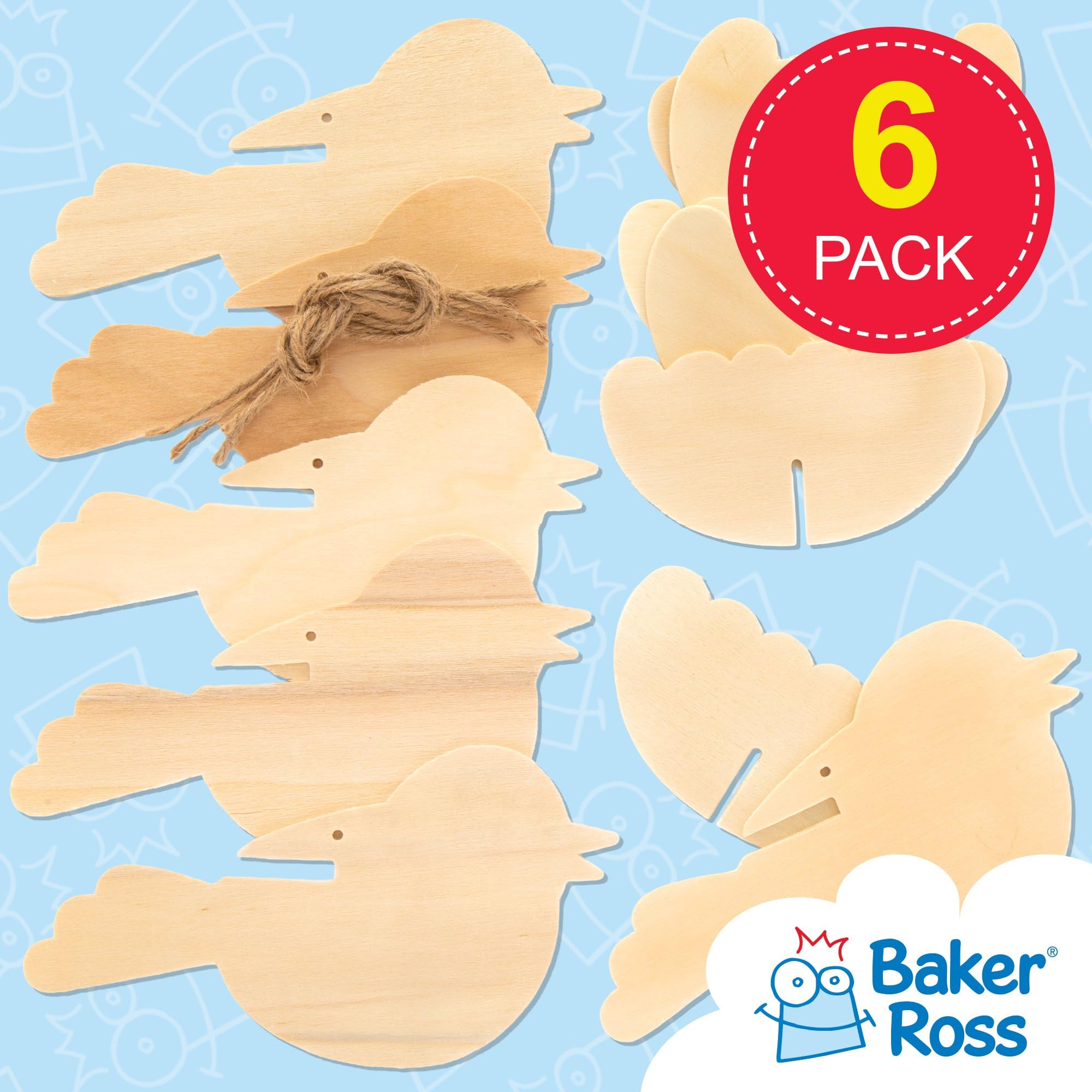 Baker Ross FE592 Kits de train en bois - Paquet de 2, artisanat en bois pour les enfants à décorer et afficher, activité éducative pour enfants
