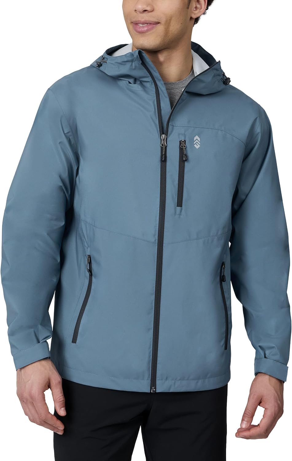 Free Country Men's Waterpoof Rain Jacket X2O Windproof Adjustable Hooded Jackets Raincoat for Hiking Cycling Running-Highline