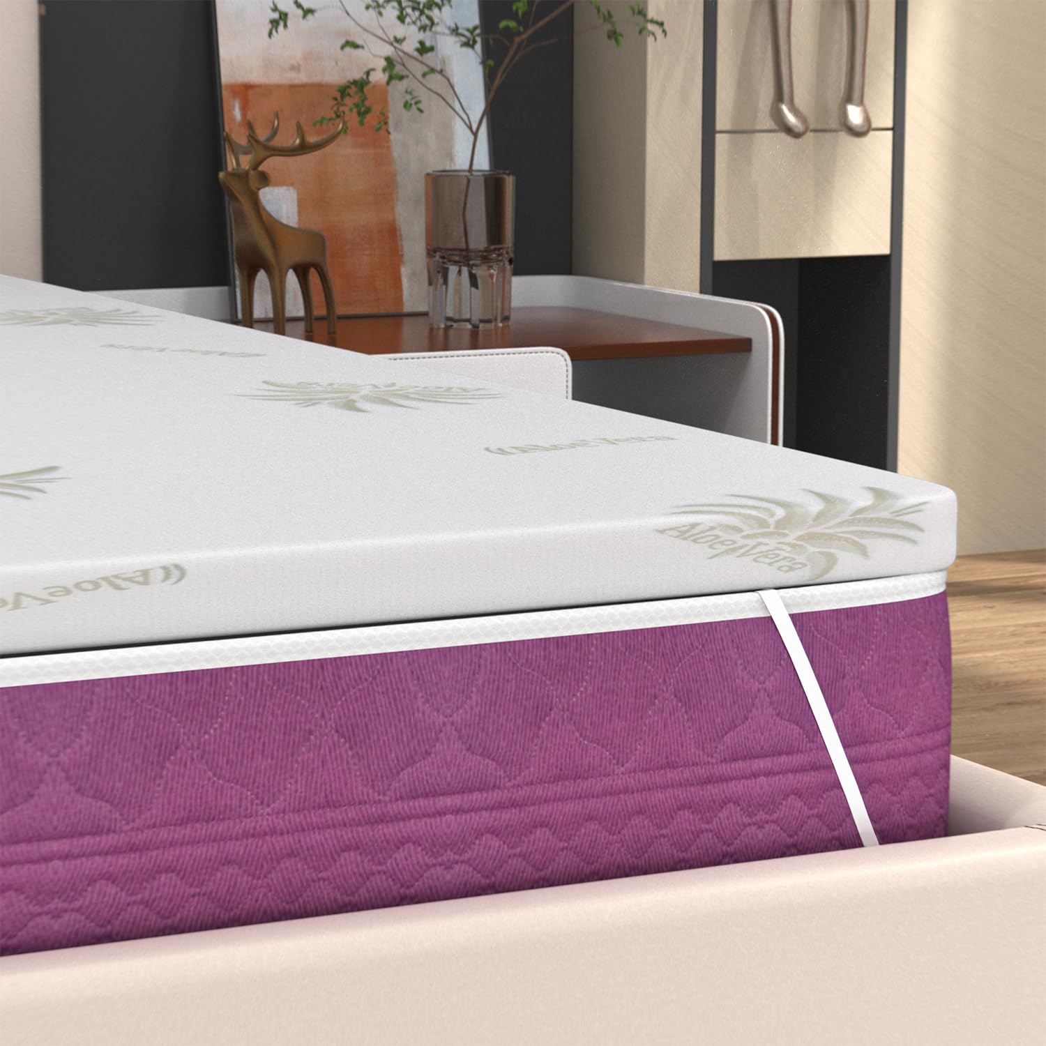 Topper 140x180 in Foam Alto 5 cm – Correttore per Divano Letto Sfoderabile con Rivestimento Aloe Vera, Traspirante e Ortopedico – Made in Italy – Coprimaterasso con 4 Angoli Elastici