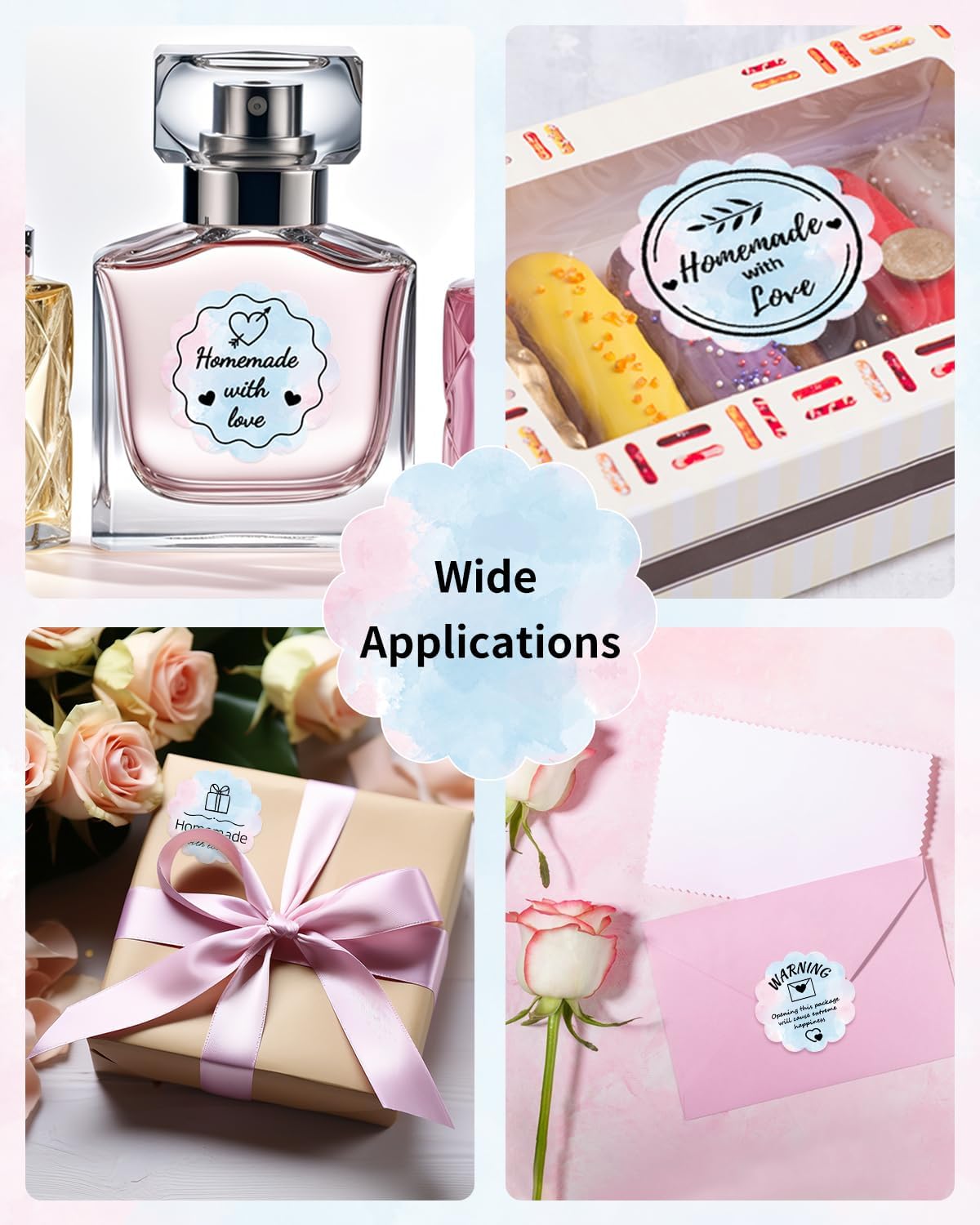 Phomemo Wavy Circle Thermal Label, Gradient Rainbow Blue Sticker Label for M110/M100/M220/M250/M108 Label Makers, 1.96" x 1.96" (50x50 mm), for Barcode/Address/Mailing/Logo/Business/Home - Image 4