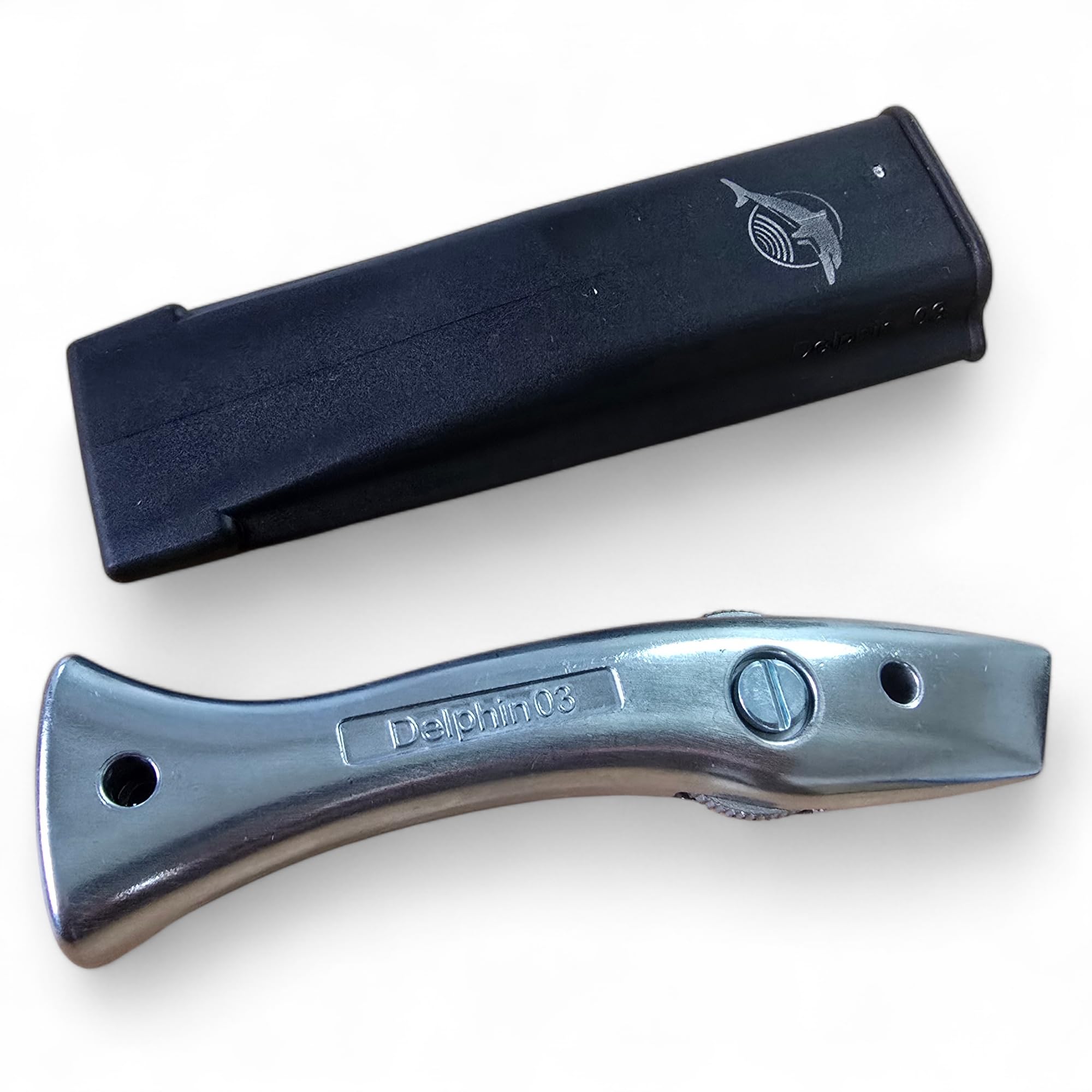 Dolphin Poignée de coupe de moquette avec étui, Argent - Sans lames PTL®