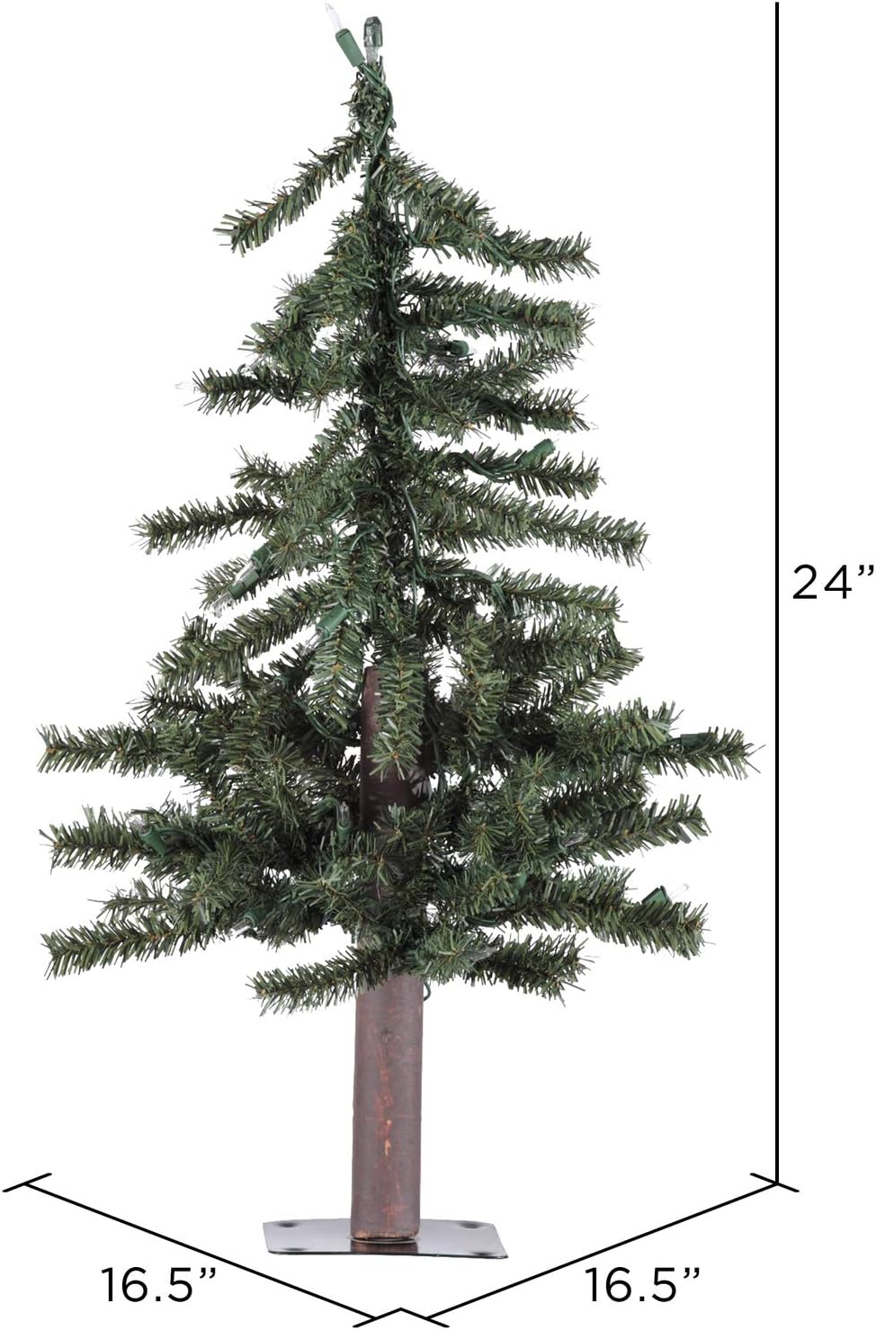 Vickerman 2' Natural Alpine Artificial Christmas Tree, Unlit - Faux Christmas Tree - Seasonal Indoor Home Decor