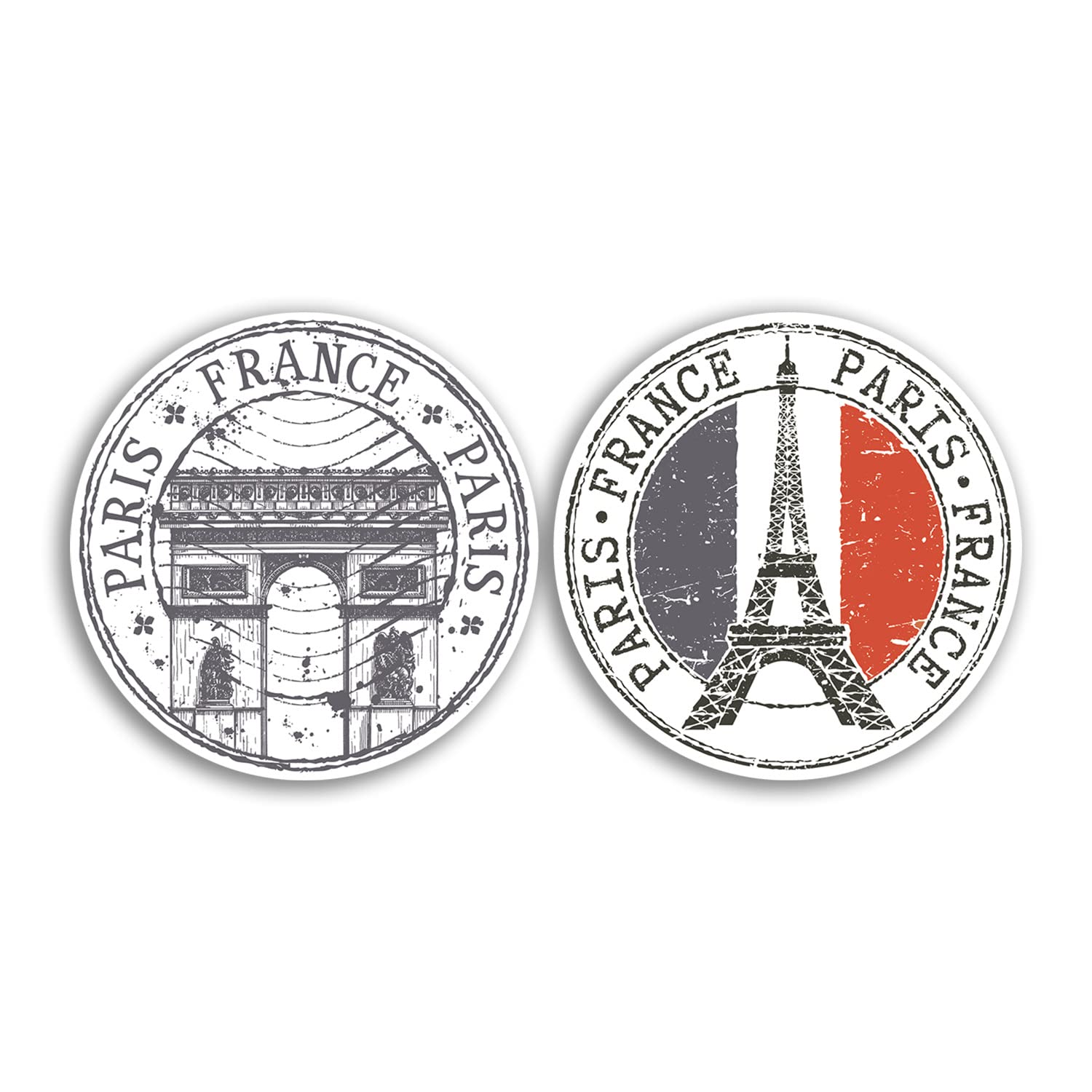 Dv Design Multi 2 X 10Cm Paris Vinyl Stickers - France Eiffel Tower Flag Travel Holiday City Gift #78520
