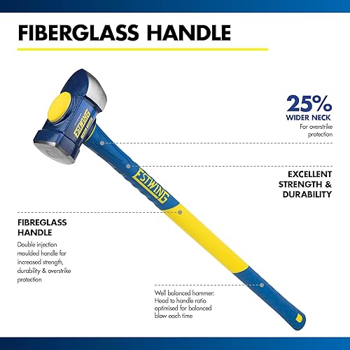 Miniatura 8 de Estwing Cabeza de 8 libras, mango de fibra de vidrio de 36" de longitud, martillo de demolición