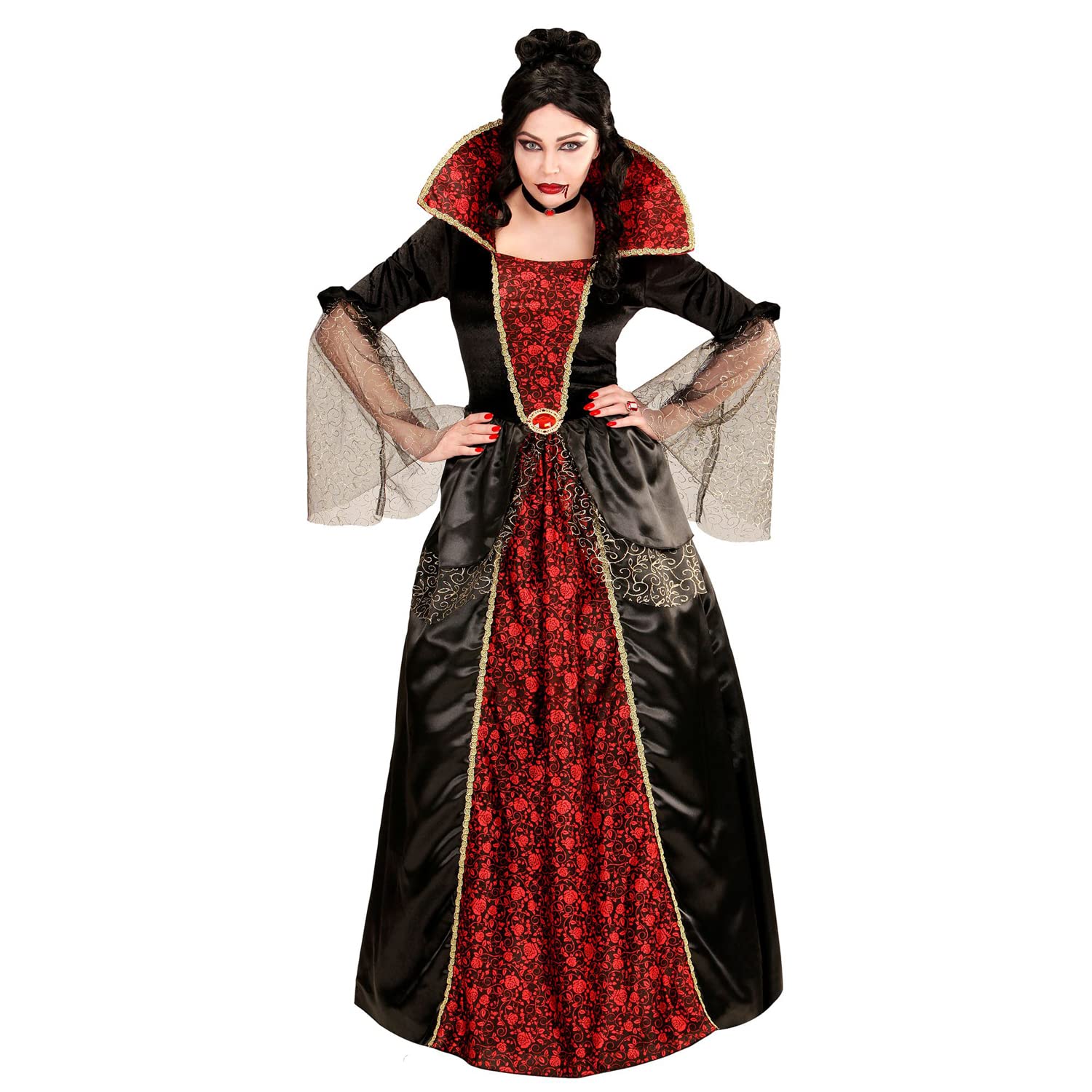 W WIDMANN MILANO Party Fashion - Kostüm Vampir, Kleid mit Reifrock, Blutsauger, Faschingskostüme, Halloween