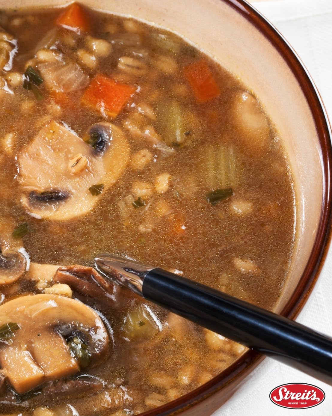 Streits Mushroom Barley Soup - Ready to Serve, Hearty Mushroom Soup, Kosher Certified, No MSG or Hydrogenated Oils, Vegan, Family Owned (15oz, Pack of 3)