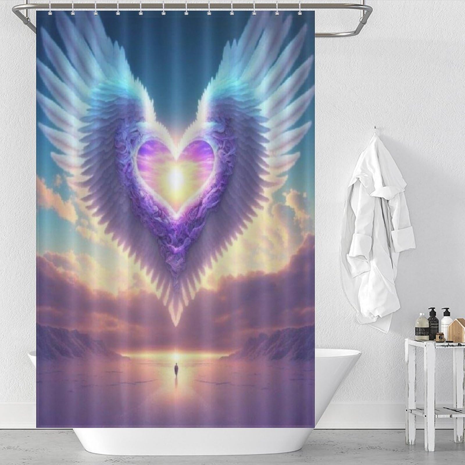 Rideau de douche lavable en polyester pour une baignoire nette