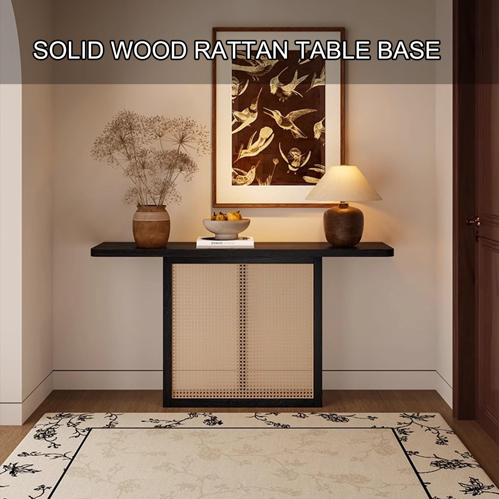 Mesa consola de entrada estilo granja, mesa auxiliar rectangular de madera para sofá, mesas auxiliares estrechas de madera, para sala de estar, pasillo, vestíbulo, decoración estilo granja (138 cm/5