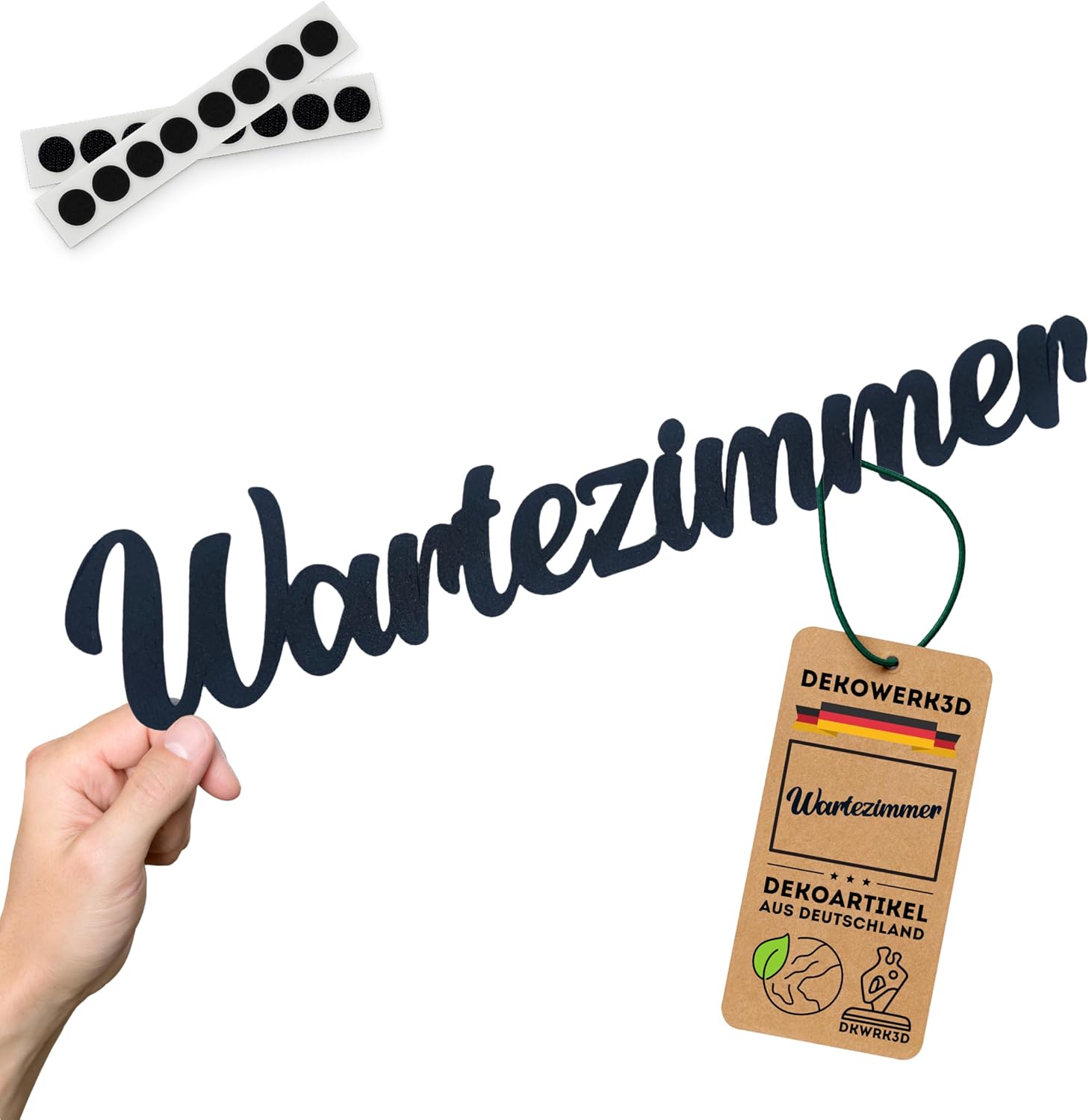 Wartezimmer Schild klebend - Kunststoff Warteraum Schriftzug - Arztpraxis Türbeschriftungen - Beschriftung Türschild für Praxis - Zahnarzt Tür Aufkleber - Praxisschild - Klebeschild (L)