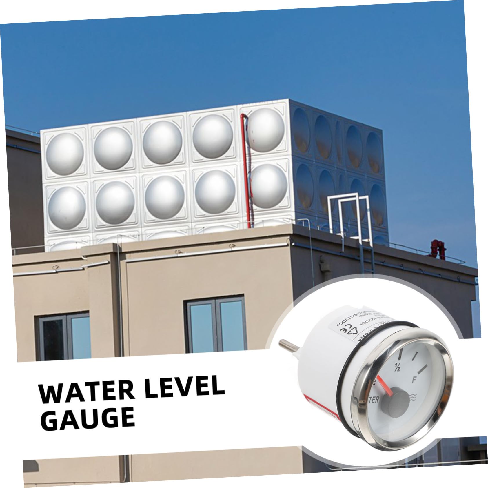 MAGICLULU Wasserstandsanzeiger zur Messung des Wasserstands im Tank 52mm Rund aus Edelstahl mit Einfachem Gebrauch für Auto und Aquarium