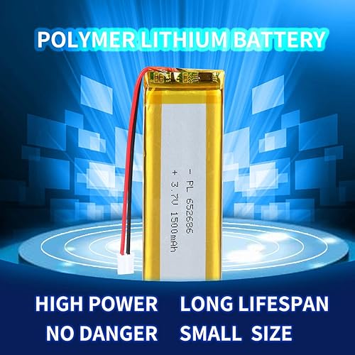 Miniatura 3 de 3.7V 1500mAh Batería 652686 Li-ion Li-ion recargable Li-ion Li-Po Batería con 2P PH 0.079 in Pitch Connector