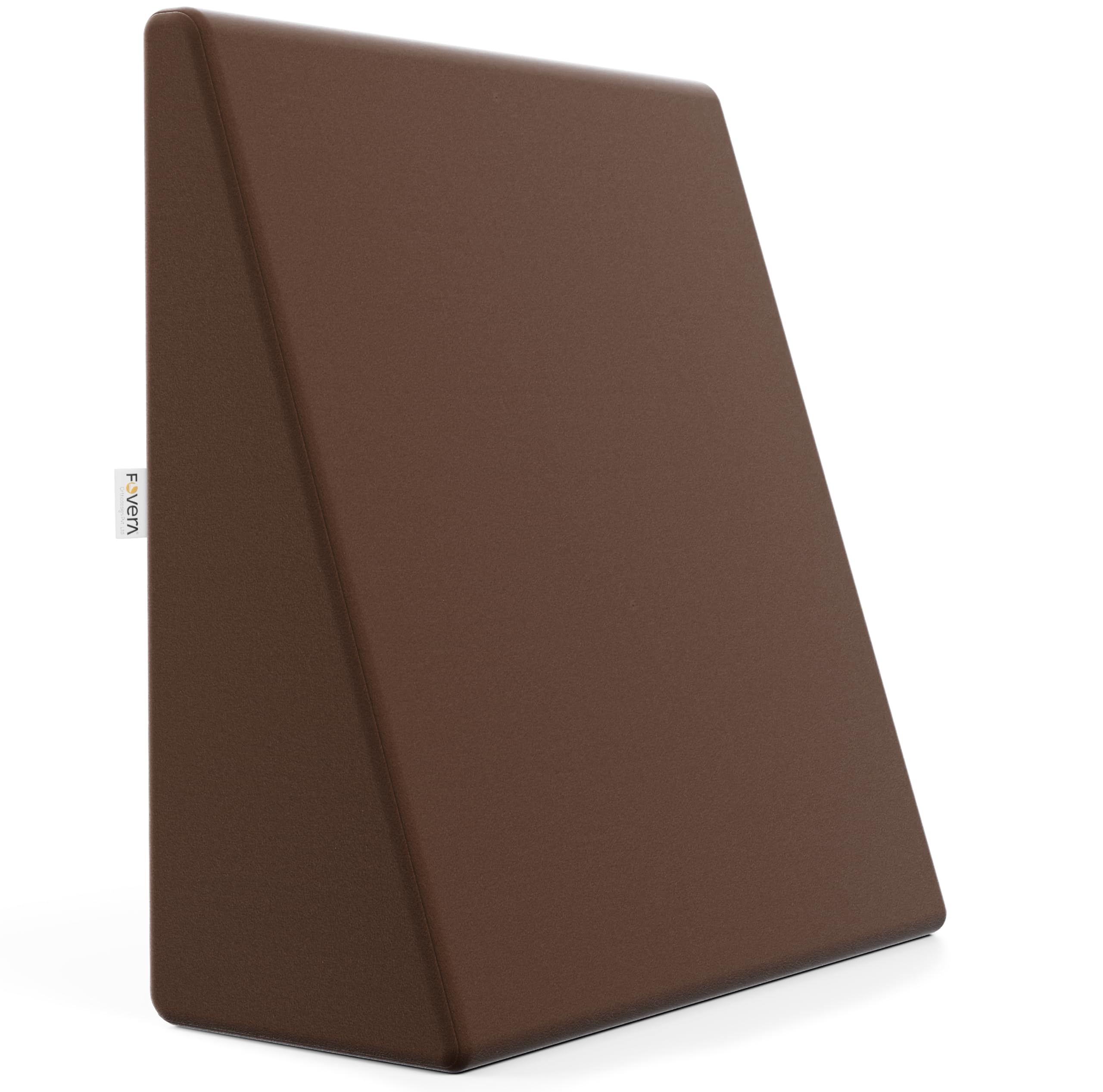 FOVERA Memory Foam Wedge Pillow | 2 Years Warranty | Wedge Cushion for Back Support, Acid Reflux, Snoring, GERD, Leg Elevation, Pregnancy (Velvet Brown, Medium 7" Height)