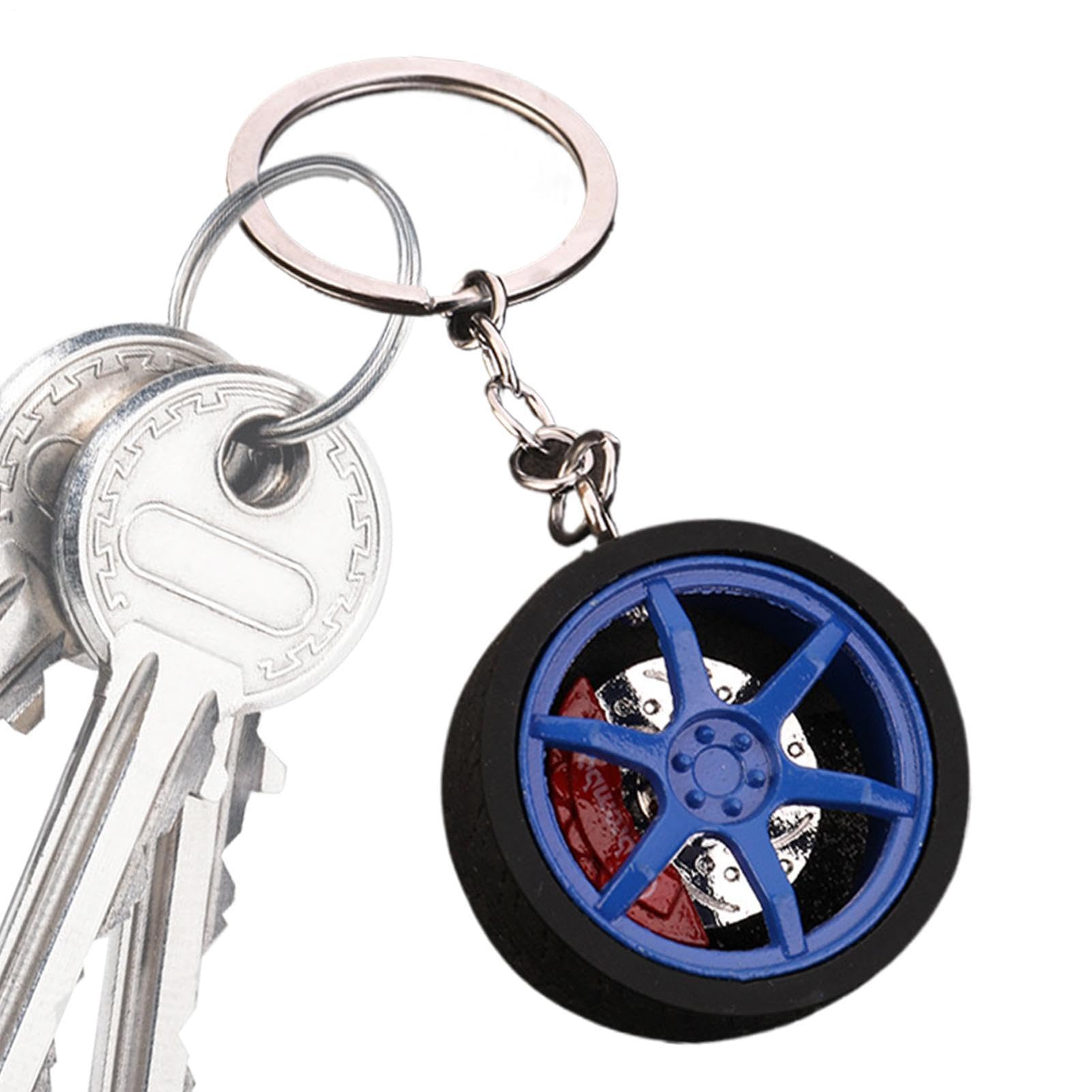 Llavero de rueda de coche antipérdida con agarre de goma para colgar tus llaves 8