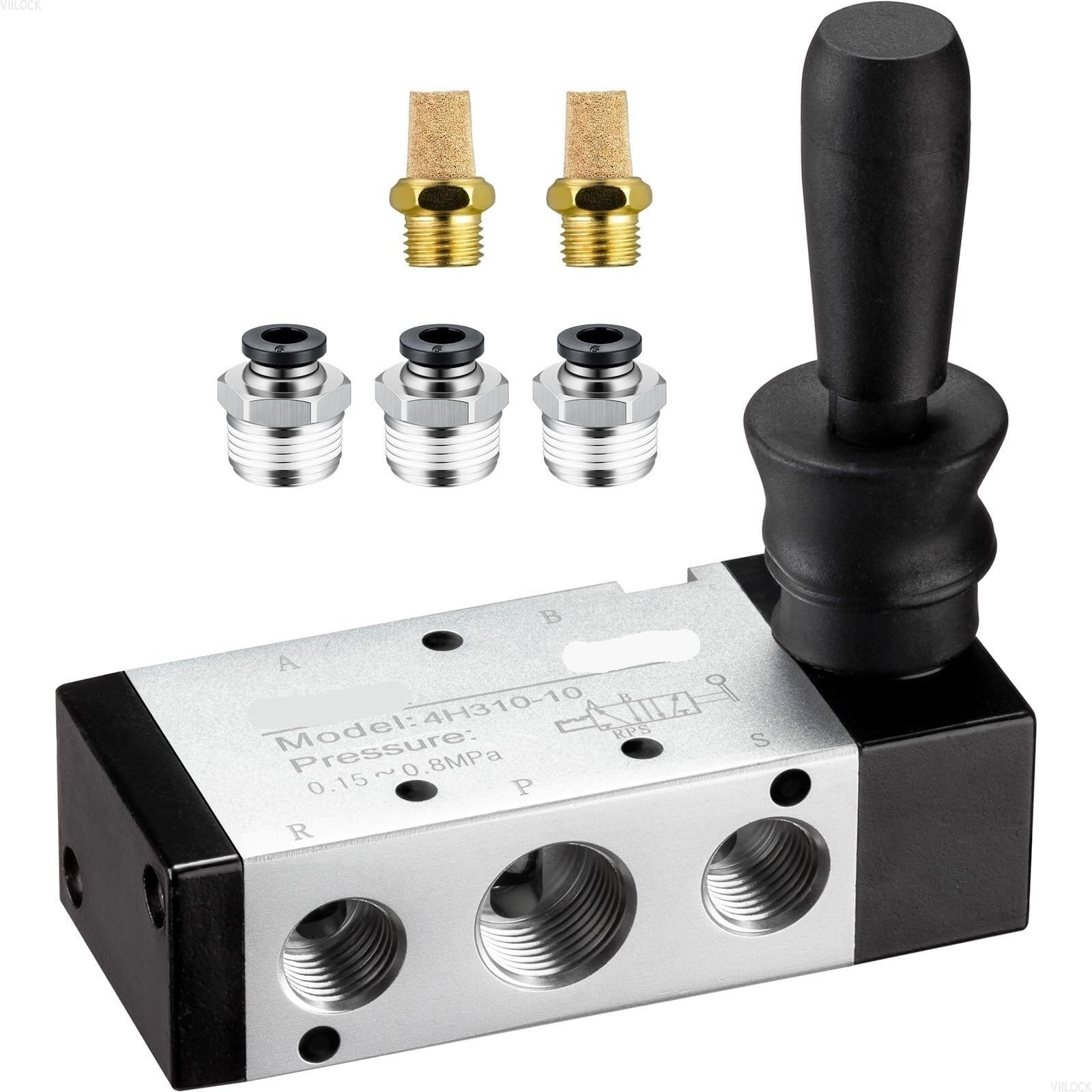 Vanne pneumatique 3/8 NPT 5 voies 2 positions levier push-pull 3H210-08