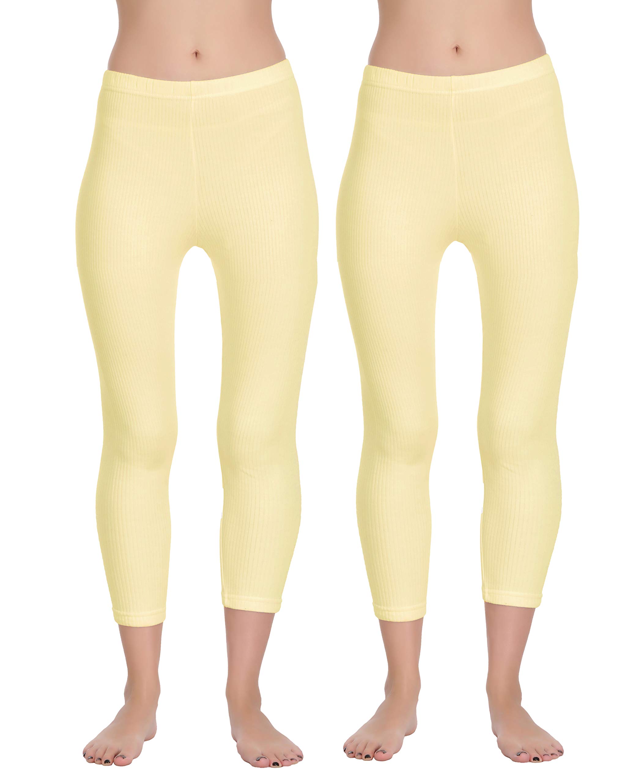 Women Coltton Blend Thermal Pyjama(Pack of 2 Pajama)(SW0454-XXS_Skin_XX-Small) Yellow-image-40