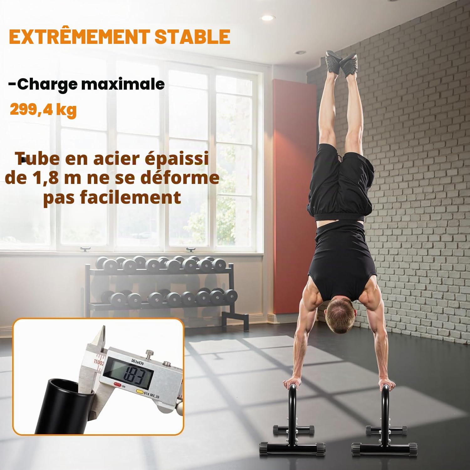 KingMile Parallettes, Push-Up Bars, barre parallele, Matériel de sport de haute qualité et stabilité optimale, Barres de levage, calisthenics, Gymnastique, Entraînement de rue, Musculation