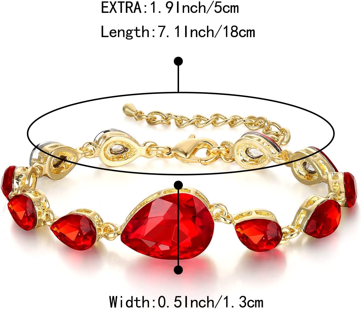 BriLove Shiny Gorgeous Women's Crystal Multi Teardrop Cluster Link Bracelet for Wedding Bridal Party Prom - Image 6