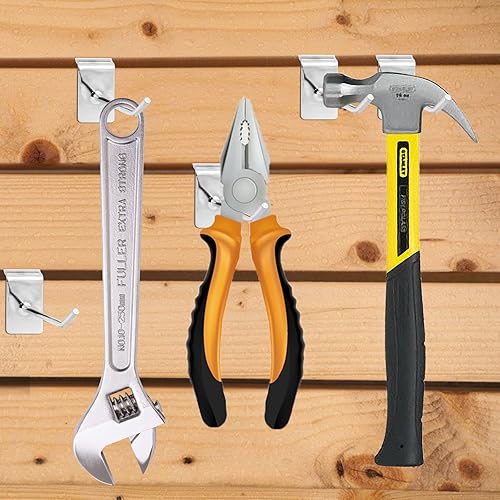 Miniatura 6 de 100 ganchos para pared de listones de 4 pulgadas, accesorios de pared de listones, gancho de exhibición, gancho de pared de rejilla para garaje y