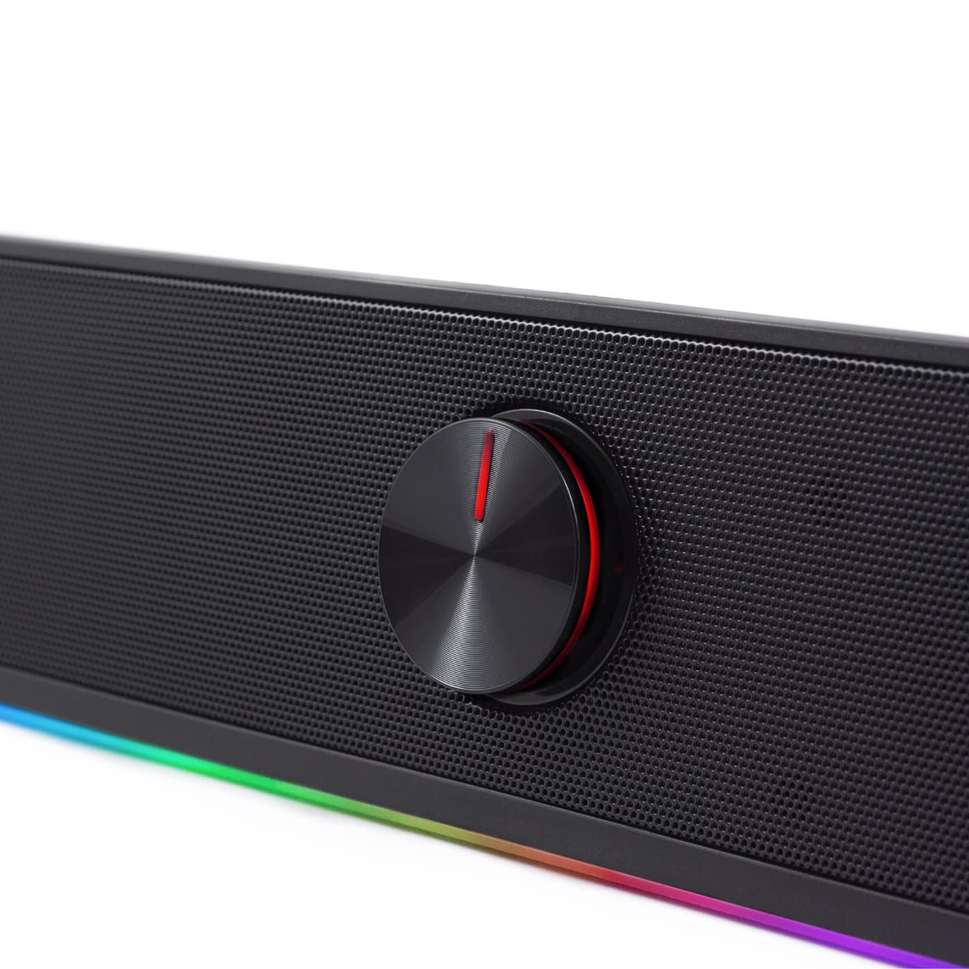 CoolBox DeepGaming Barra Sonido PC con Iluminación RGB R200B - Altavoces PC Gaming Estéreo 2.0, 6 W RMS, Entrada 3,5 mm Jack + Bluetooth 5.0, para PC, Ordenador Portátil, TV - Negro
