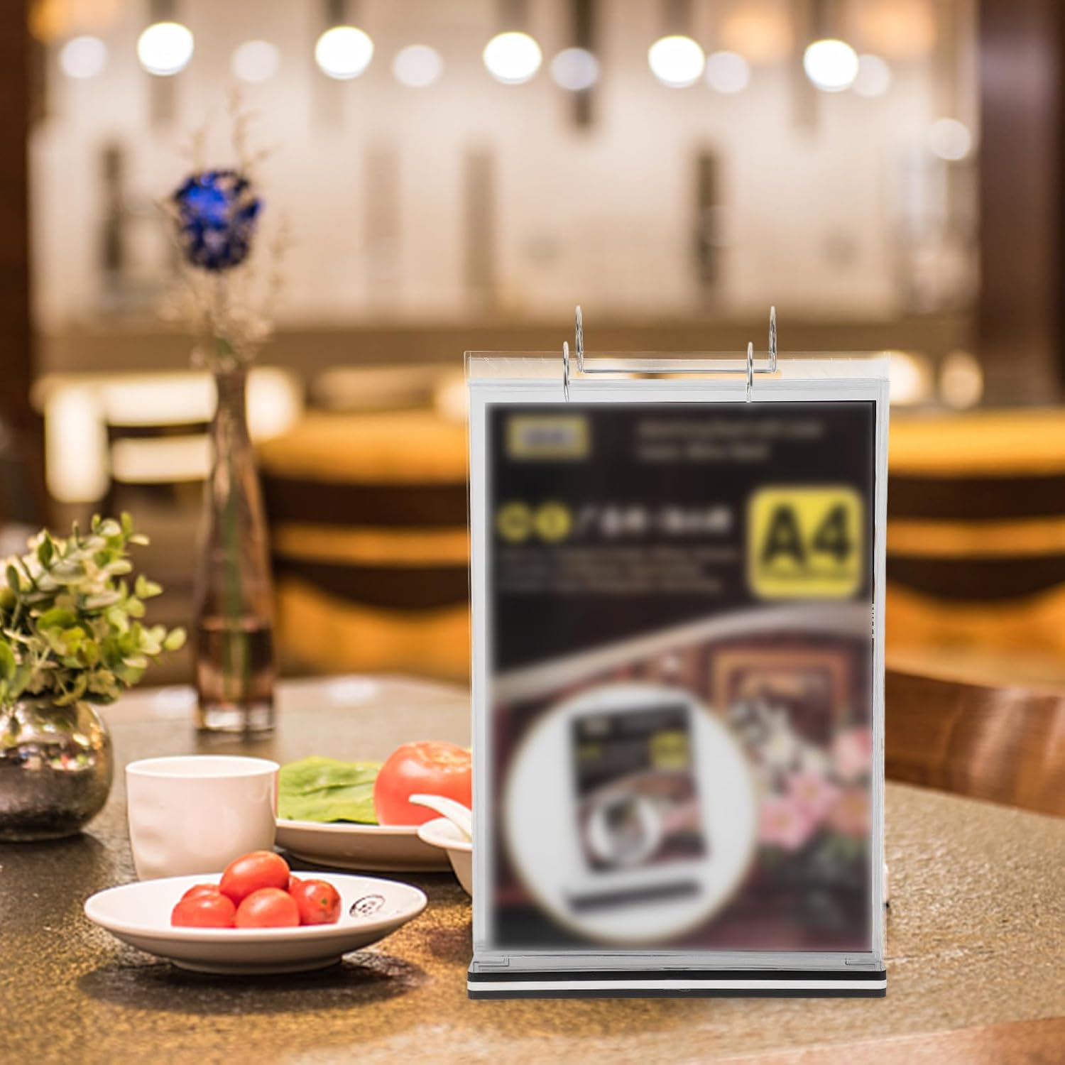 Versatile Menu Stand Holder Acrylic Design Space-Saving Tabletop Organizer for Restaurants Cafes and Exhibitions
