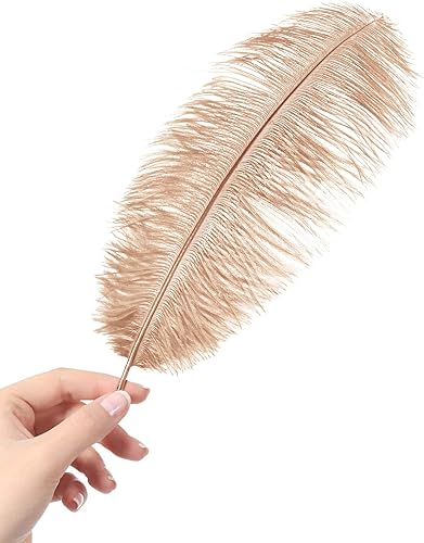 Miniatura 6 de VIJIV Plumas de avestruz grandes naturales a granel de 10 piezas, kit de fabricación de plumas de 28 pulgadas de largo para manualidades, flores,