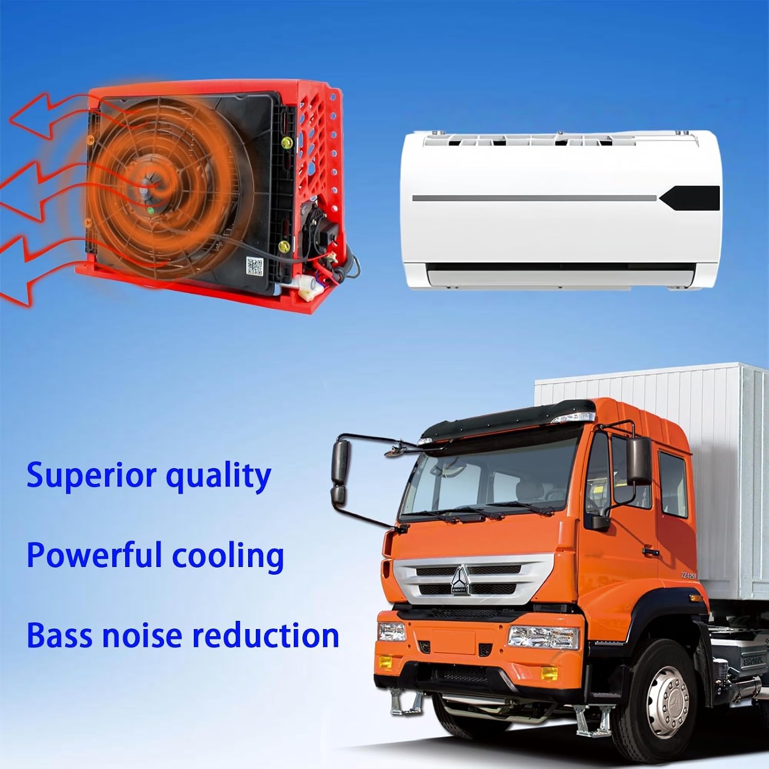 12V DC air conditioner silent RV air conditioner 9000btu, suitable for trucks, RVs, trailers, campers, excavators, construction vehicles, agricultural vehicles, vans, etc (12, Volts (DC))