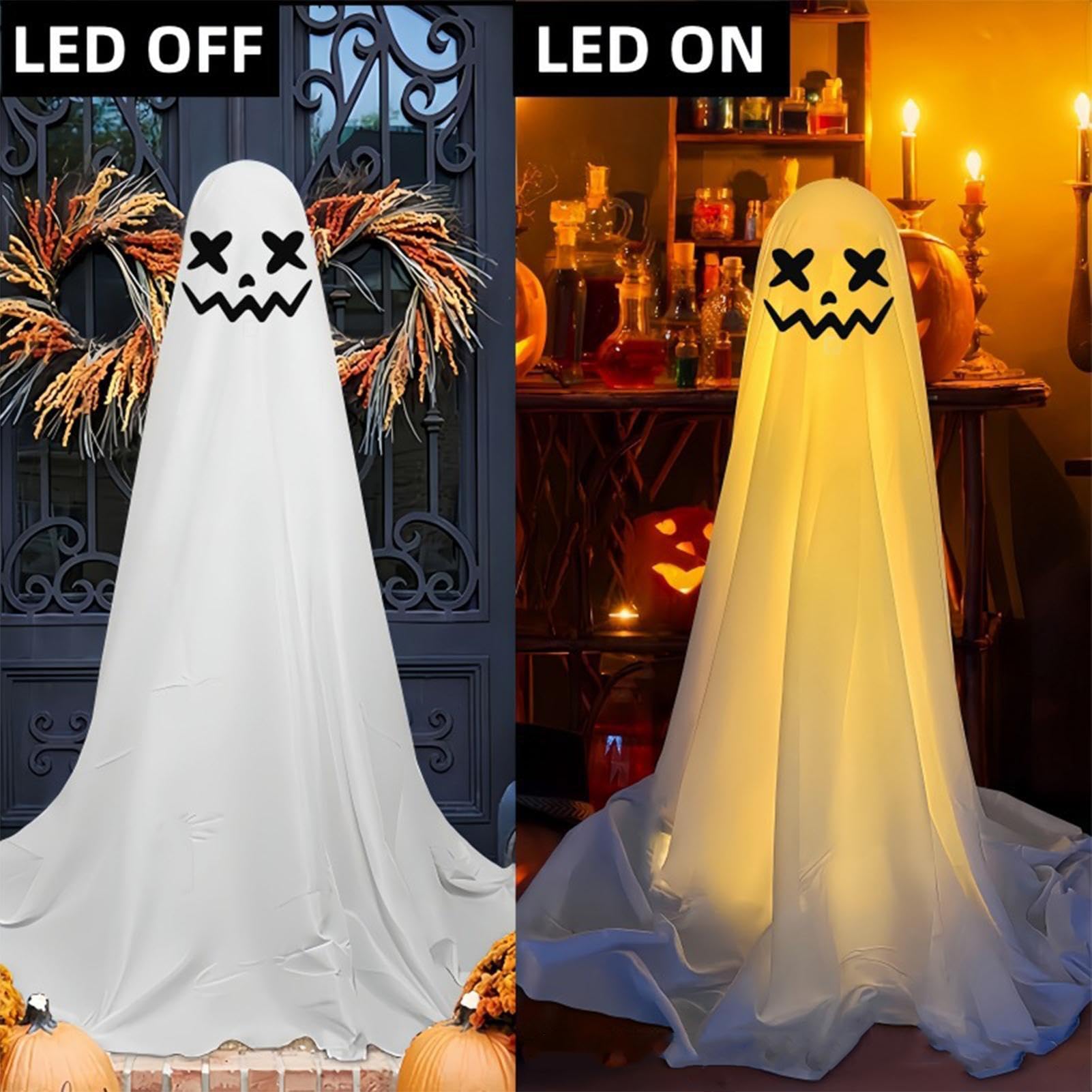 Halloween fantasma luminoso design realistico luminescente