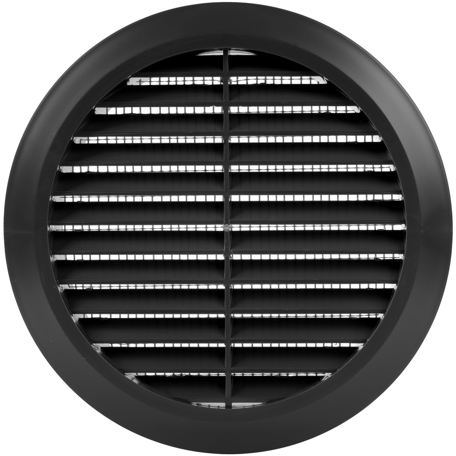 Vent Systems 125 mm / 4.92'' Inch - Black Air Vent Cover - Round Air Vents - Ventilation Grille - Integrated Insect Screen - HVAC Vents for Bathroom, Home Office, Kitchen