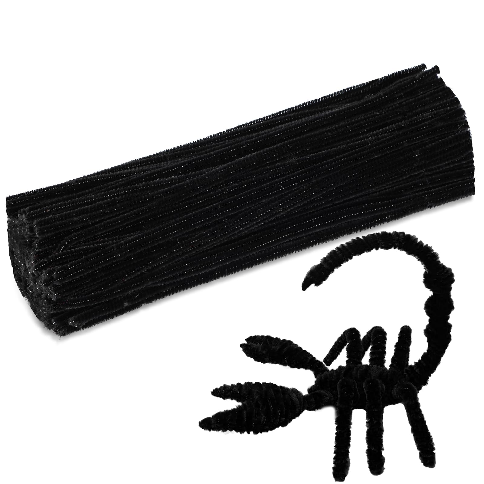 Veroave 160 Pieces Black Pipe Cleaners,Craft Pipe Cleaners,Pipe Cleaners Chenille Stem,Pipe Cleaners Bulk,Art Pipe Cleaners for Creative Home Decoration Supplies Arts and Crafts Project