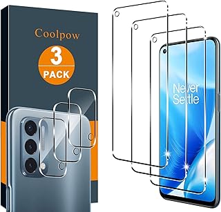 Coolpow ã€3+3 PACK】 Designed for Oneplus Nord N200 5G Screen Protector plus One Nord N200 5G Screen Protector Tempered Glass Film,9H Hardness, Ultra HD, Scratch Resistant, Easy Install, Case Friendly