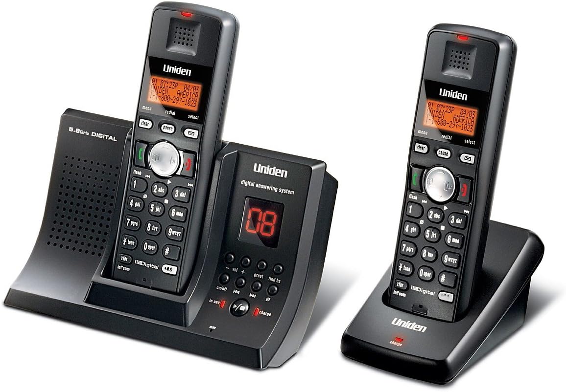 Uniden Tru9280-2 5.8 Ghz Dual Handset Cordless Phone System With Answering System & Call Waiting Caller Id