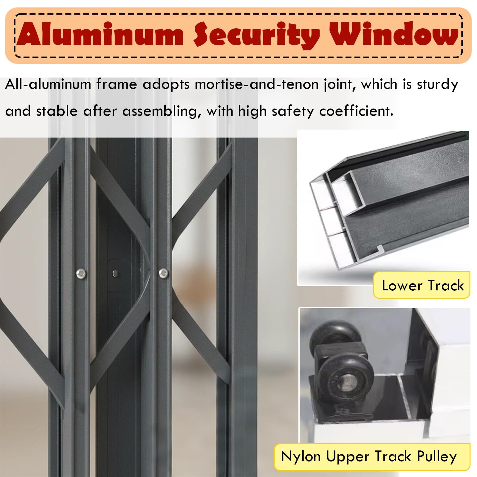 Barra de seguridad para ventanas correderas horizontales, protector de seguridad plegable con cerradura y llave, uso doméstico o comercial