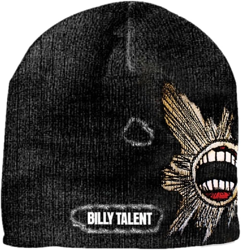Billy Talent Beanie Hat Cap Logo Distressed Reveal Tears Logo Official Black