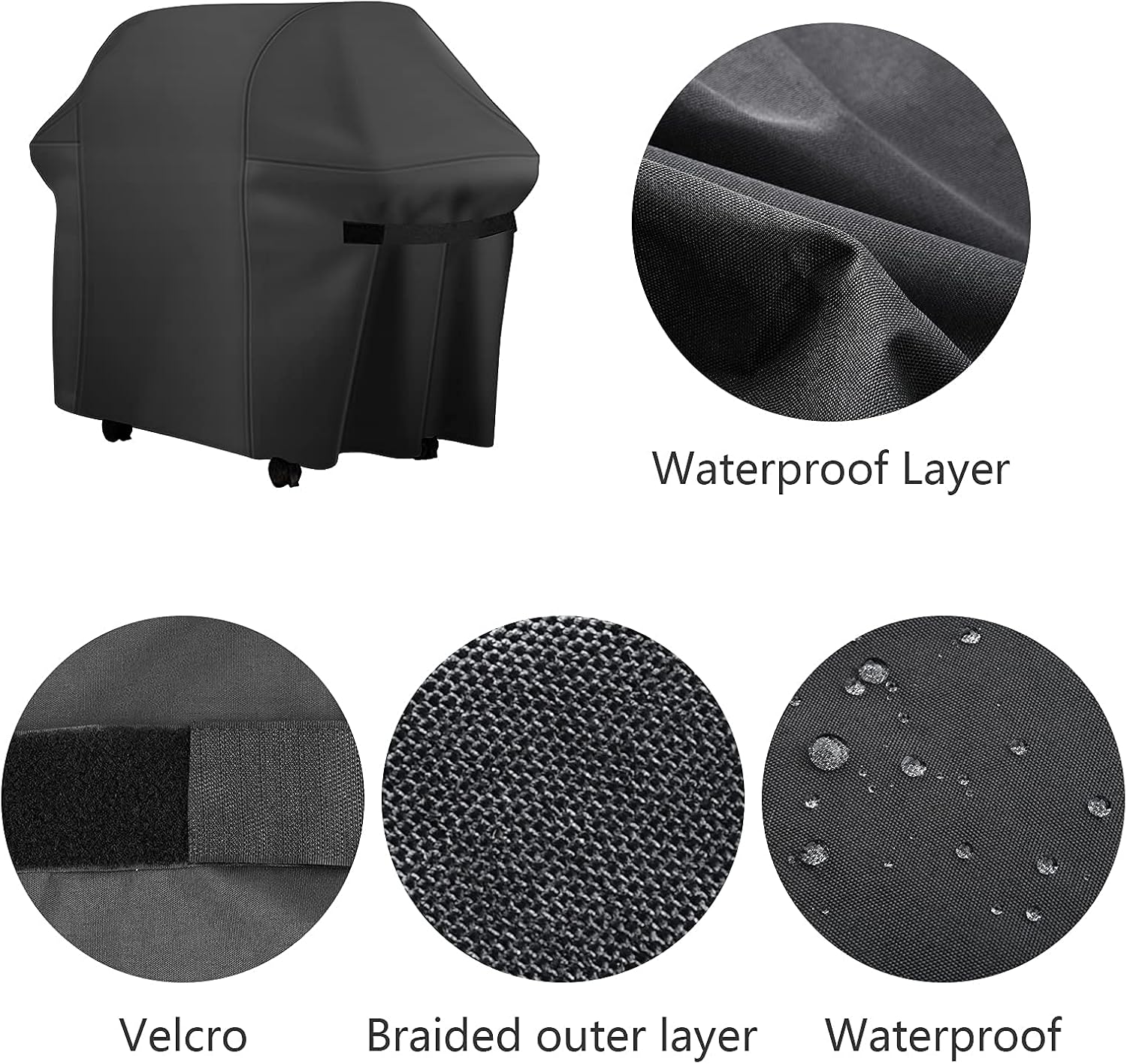 60 Inch Grill Cover, Fits for Weber Genesis, Char-Broil Nexgrill Brinkmann and More.Heavy Duty Waterproof Barbecue Grill Cover