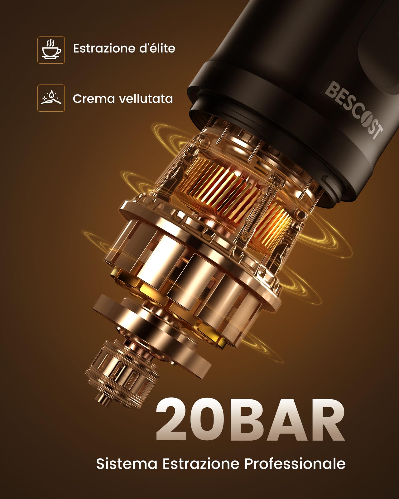 Macchina Caffè Portatile 20 Bar, Auto-Riscaldamento 3 Min, Batteria 9600mAh USB-C, Compatibile con Capsule NS e Caffè Macinato,Libertà di Espresso Ovunque Campeggio Auto Camper Barca Ufficio