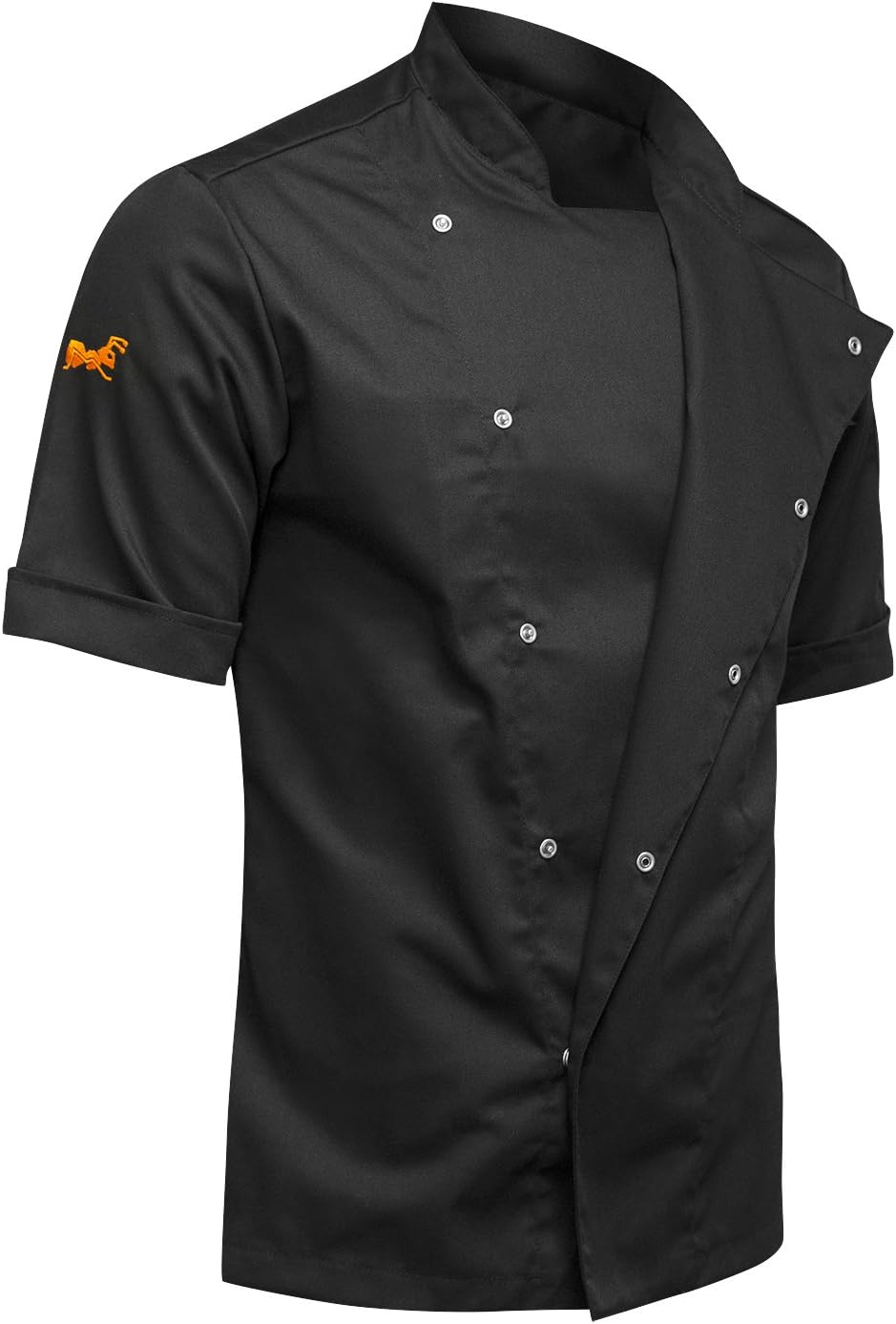 strongAntKERMEN - Men chef's jacket with hidden clasps, baker's jacket with short sleeves white - made in EU S-XXL