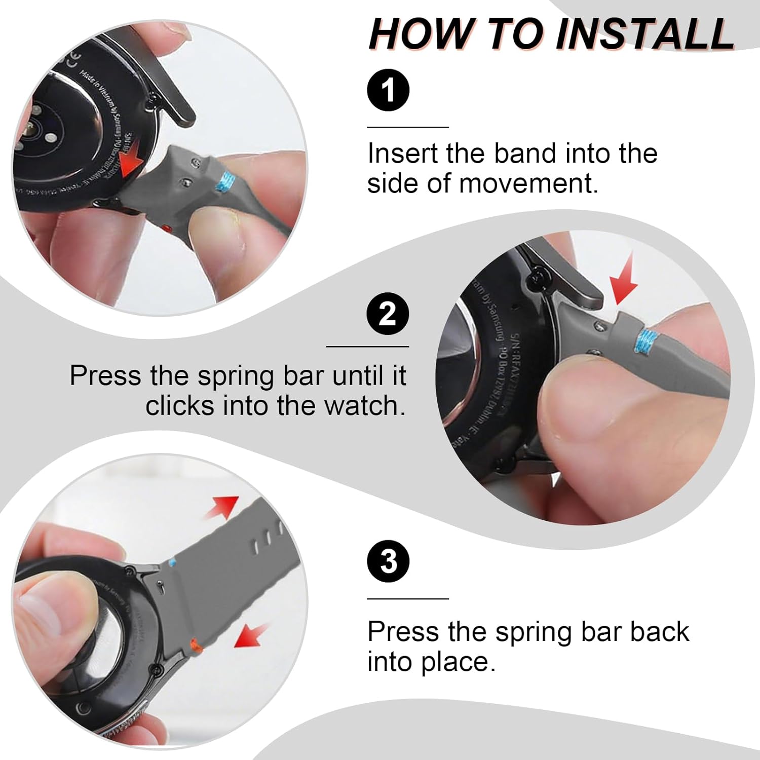 6 Pack Sport Bands Compatible with Samsung Galaxy Watch 7 40mm 44mm Men Women, Soft Silicone Strap for Galaxy Watch 6 5 4 FE 40mm 44mm/Galaxy Watch 6/4 Classic 47mm 43mm 46mm 42mm/Watch 5 Pro 45mm - Image 7