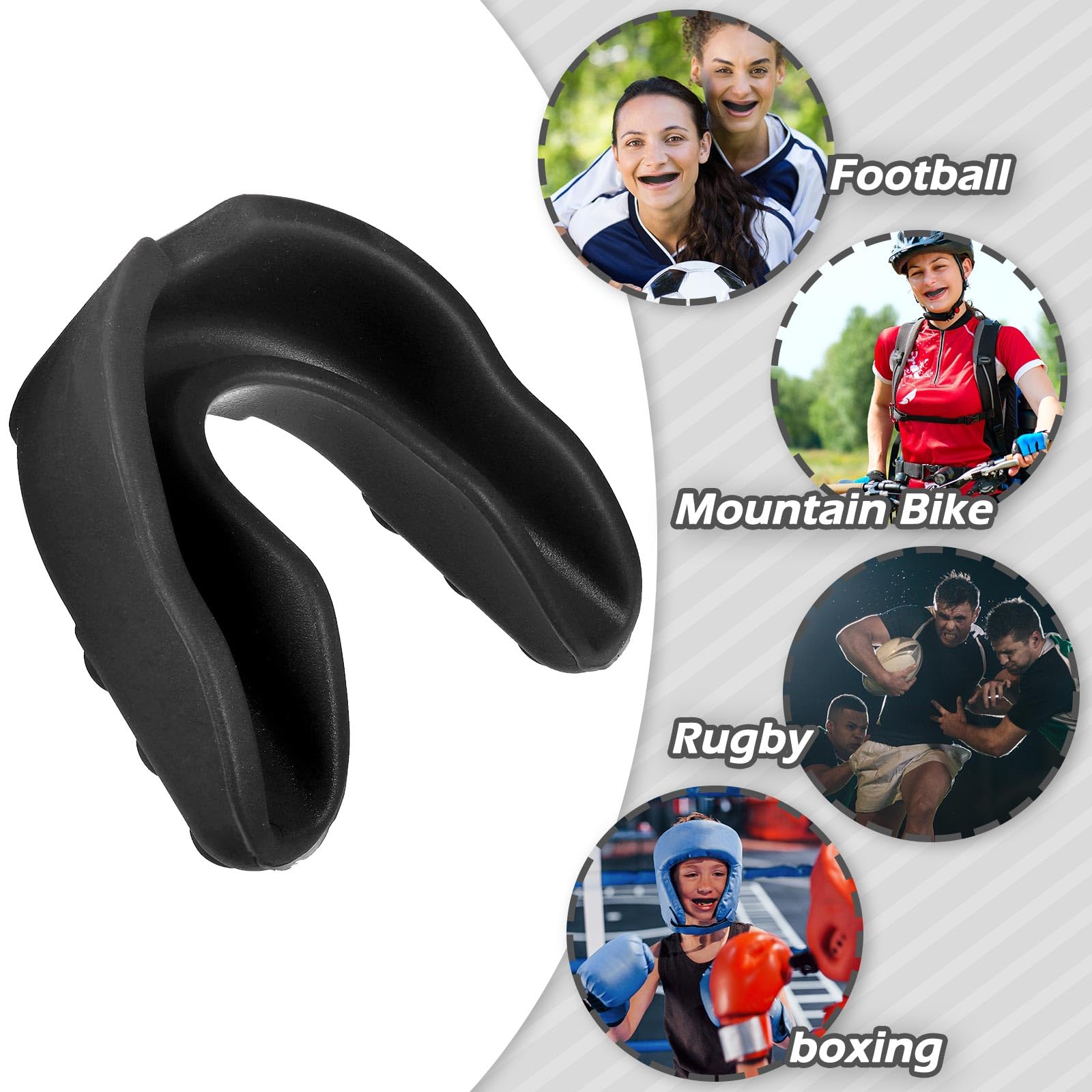 Mundschutz für Kinder, Jugendliche, für Sport, Sport, Fußball, Mundschutz, Fußball-Mundstück, Zahnfleischschutz für Boxen, Basketball, Fußball, Hockey, Karate, verschiedene Farben, klassischer Stil,