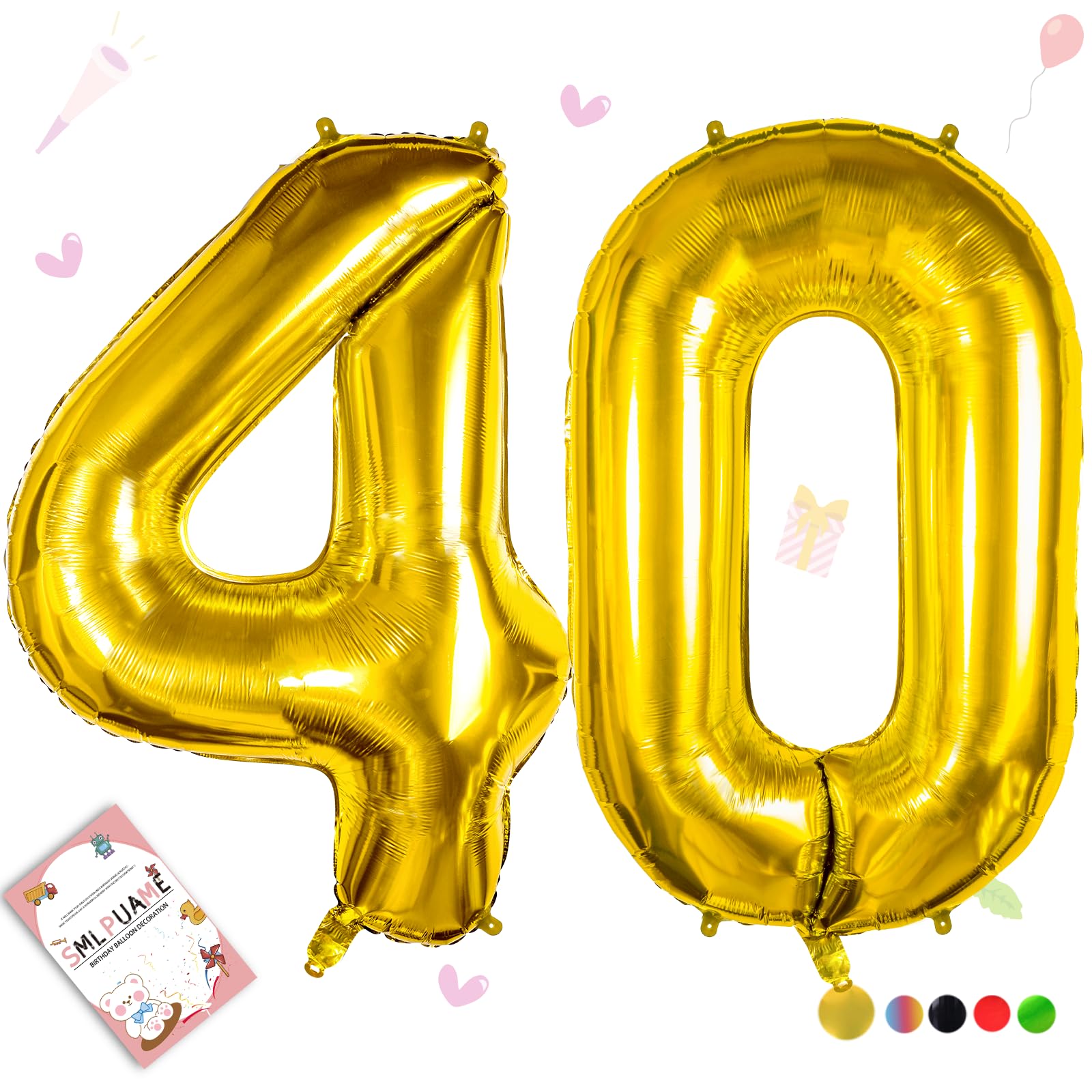Photo 1 of Smlpuame 40 inch Number Balloon 0-9 Gold Large Number 40 Balloons,Digital Balloons for Birthday Party Celebration Decorations Supplies, Helium Foil Number Balloons for Wedding Anniversary Gold Balloon 40 Inch Number 40