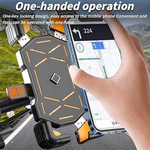 Miniatura 4 de AUCELI Soporte de teléfono para motocicleta, ABS de liberación rápida para teléfonos de 4.7 a 7.2 pulgadas, antivibraciones con clip giratorio de