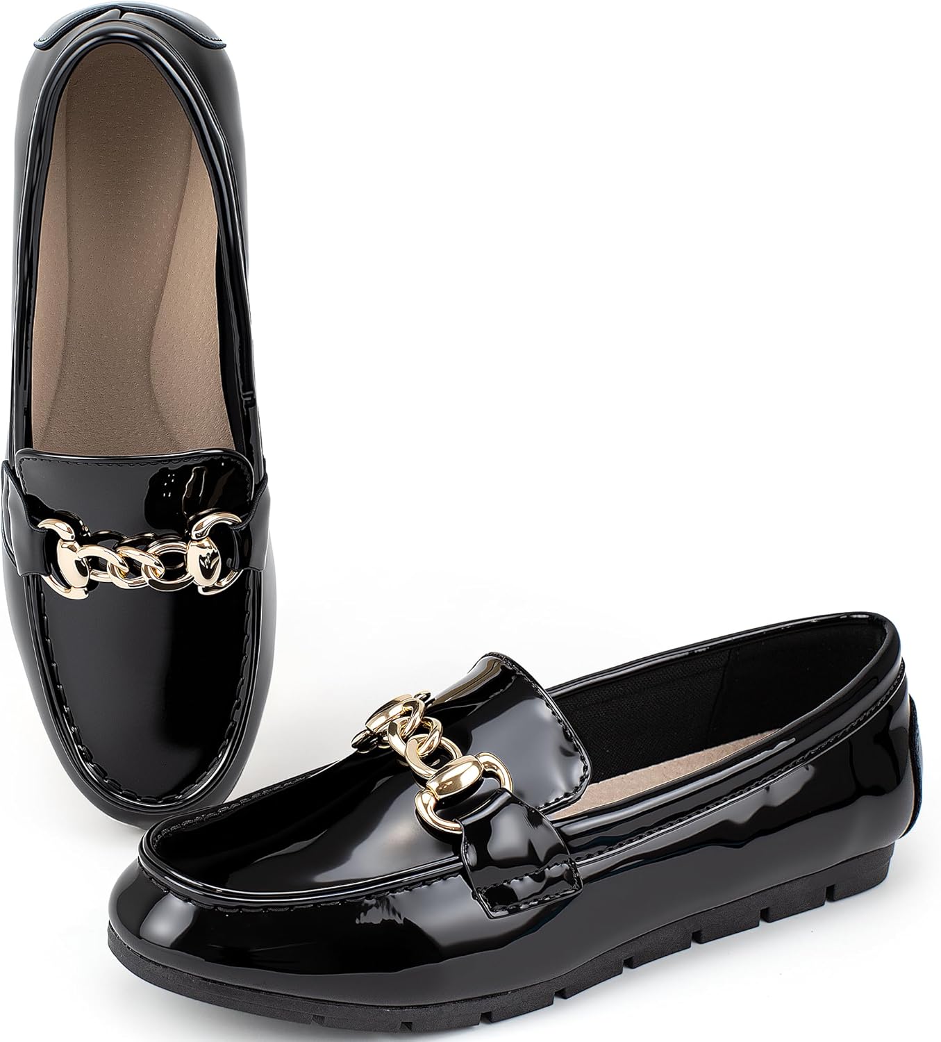 ABEJOJO(アベジョジョ) レディース ローファーシューズ、快適なスリッポンカジュアルフラットペニーシューズ ウォーキング、ドラ