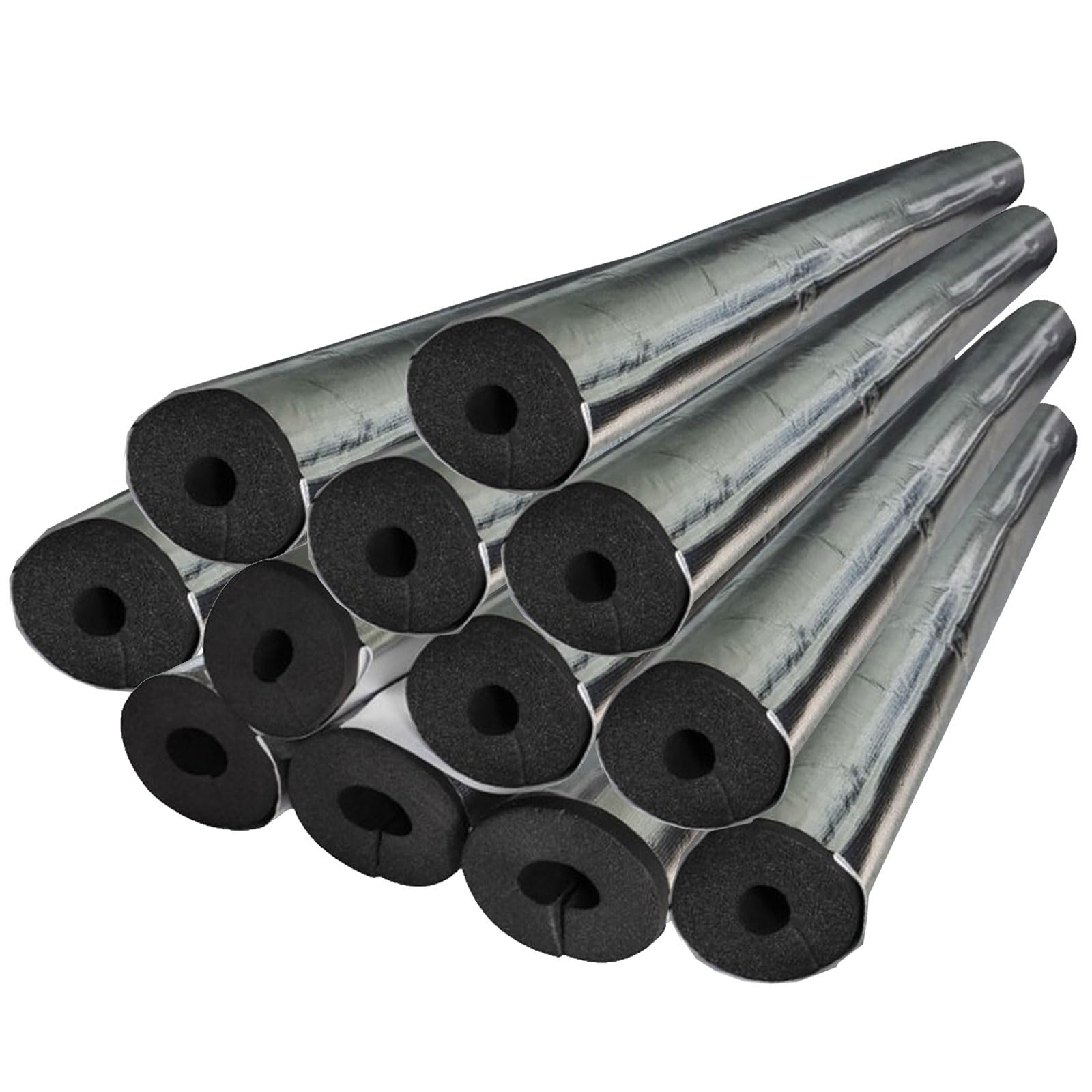 12 pezzi Guaina Isolante In Gomma, Tubo In Schiuma, Tubo Isolante per Tubi ID 20.0-114.0 mm, Lunghezza 40 cm, Spessore 20.0 mm(ID 27.0 mm(1-1/10"))