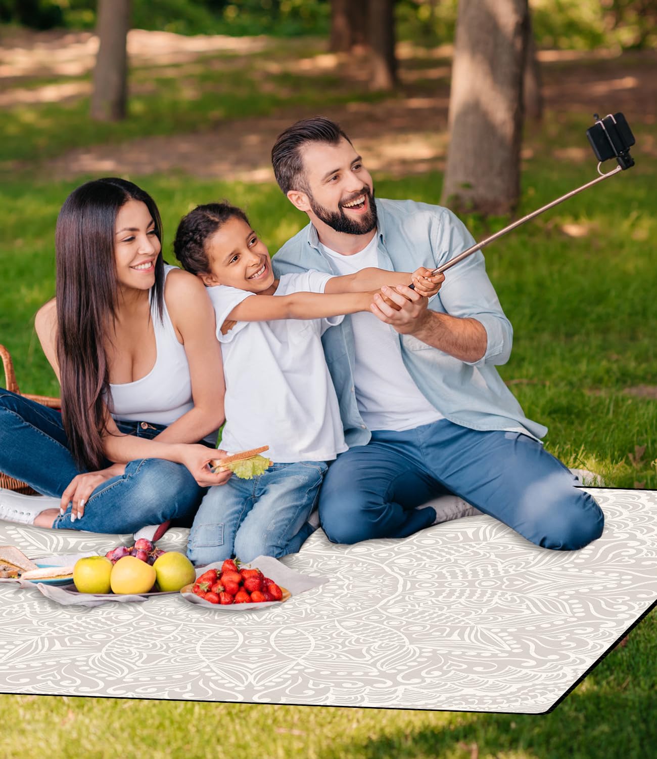 DEWUR Coperta da picnic extra large 200 x 200 cm impermeabile pieghevole