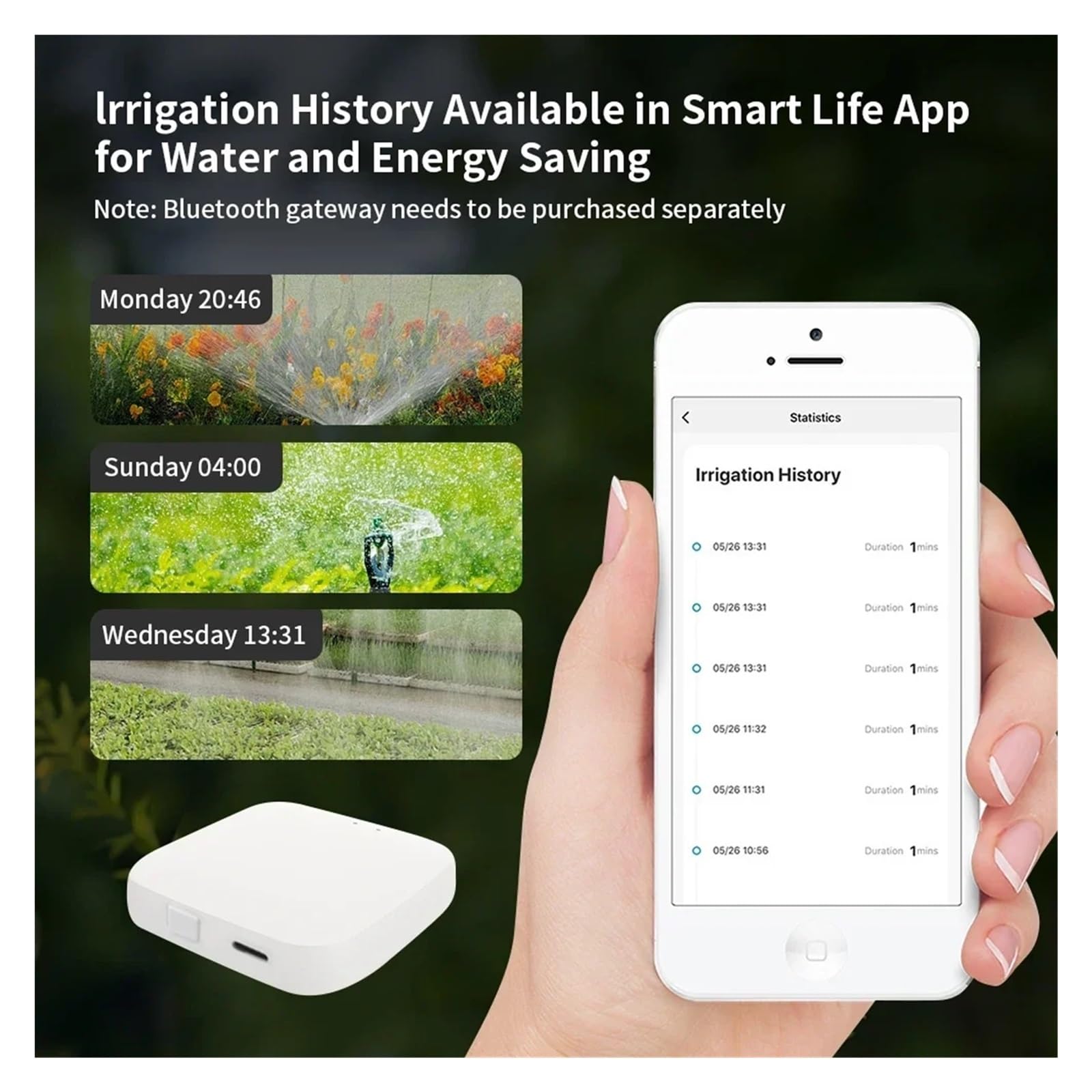 Bewässerungssteuerung. Bluetooth Garten Wasser Timer Regen Verzögerung Programmierbare Automatische Sprinkler Tropf Bewässerung Ventil Wassertimer(1Pcs)