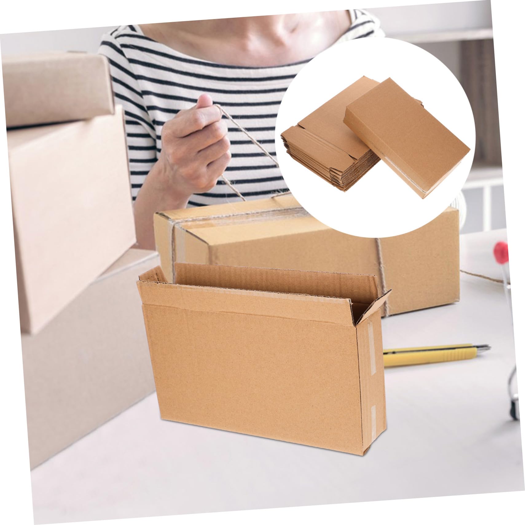 DOITOOL 4 Sätze Teiliges Set Flacher Versandkartons Aus Wellpappe Wiederverwendbar Robust Für Transport Und Aufbewahrung Von Kleinen Gegenständen 10 Stück * 4