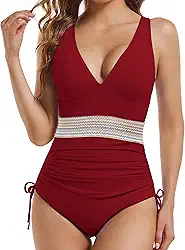 Maiô feminino com controle de barriga e cordão com cordão e gola V