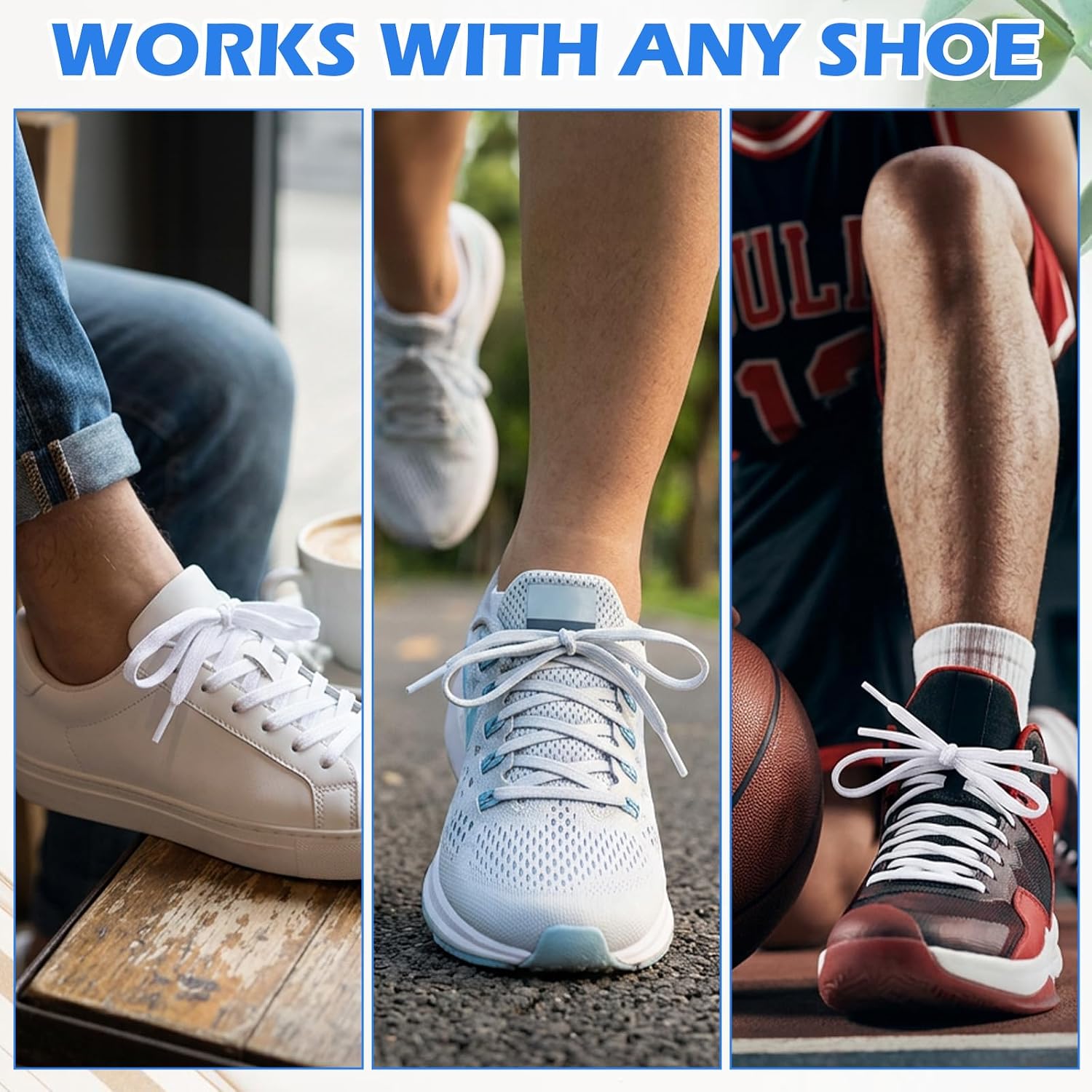 120 Pairs Flat White Shoelaces Bulk 48'' Long 5/16" Wide Athletic Shoe Laces Strings for Sneakers Running Boots Replacement (White)