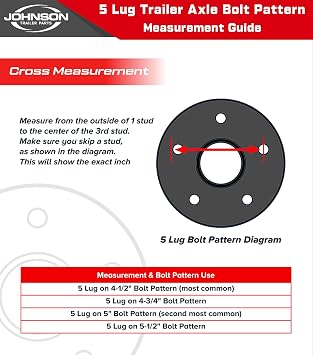 Johnson Trailer Parts 3500 lb Trailer Axle Kit, 95 in Hub Face, 80 in Spring Center, 5 on 4.5 Bolt Pattern, Electric Brake Axle, Running Gear Kit