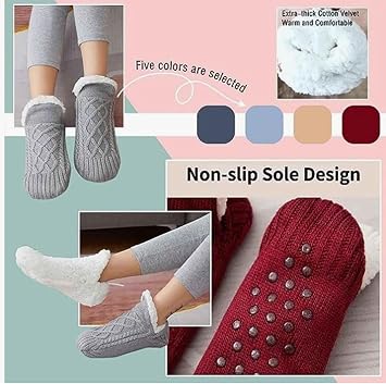 Non-slip Warm Slipper Socks Winter Floor Socks Plush Thickened Indoor Home Socks Carpet Socks