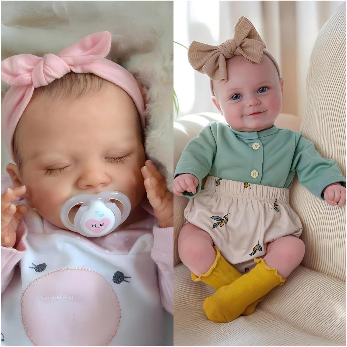 BABESIDE Reborn Baby Dolls, 20Inch Cute Soft Vinyl Realistic-Newborn Baby Doll Poseable Real Life Lifelike Baby Dolls w/Doll Accessories for 3+ Year Old Girls